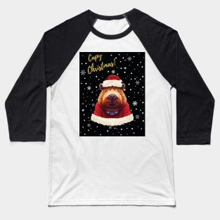 Capy Christmas - Capybara dressed as santa Baseball T-Shirt